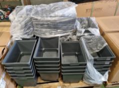 49x grey plastic storage boxes - W 425 x D 310 x H 300mm