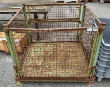 Metal stillage with mesh sides - W 1200 x D 1000 x H 1000mm