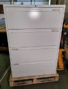 4 drawer filing cabinet - W 900 x D 460 x H 1310mm