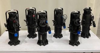 6x Source 4 single-clutch head/body. c/w 2x 19 deg lens, 2x 26 deg lens, 2x 36 deg lens.