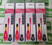 4x Wiha TorqueVario S electric posidrive screwdriver sets - 5 piece - 0,8-5 Nm