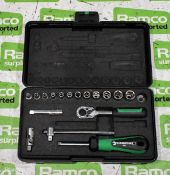 Stahlwille 40/13/6 19 piece 1/4 inch drive socket set - 3.5-13mm - MISSING EXTENSION AND 13MM