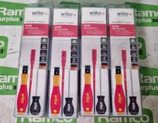 4x Wiha TorqueVario S electric posidrive screwdriver sets - 5 piece - 0,8-5 Nm