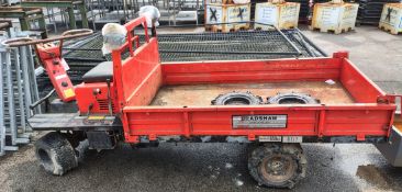 Bradshaw G221 flatbed utility vehicle with 2 spare rear wheels - front tyres flat