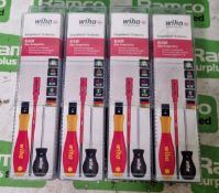 4x Wiha TorqueVario S electric posidrive screwdriver sets - 5 piece - 0,8-5 Nm