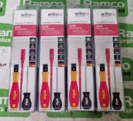 4x Wiha TorqueVario S electric posidrive screwdriver sets - 5 piece - 0,8-5 Nm