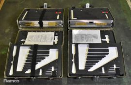 2x Portable composite toolboxes with foam tool inserts - L 520 x W 240 x H 480mm