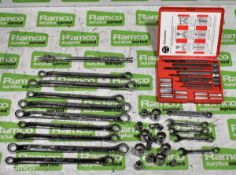 Snap-On tools - screw extractor set, ring spanners, combination spanners & more - see full desc.