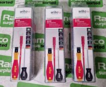 3x Wiha TorqueVario S electric posidrive screwdriver sets - 5 piece - 0,8-5 Nm