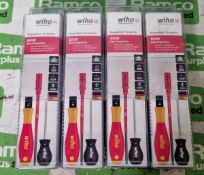 4x Wiha TorqueVario S electric posidrive screwdriver sets - 5 piece - 0,8-5 Nm