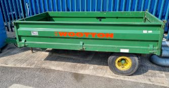 Two axle KWCM 2.0 unbalanced agricultural trailer - L 3390 x W 1410 x H 1030mm - 460kg