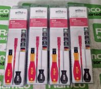 4x Wiha TorqueVario S electric posidrive screwdriver sets - 5 piece - 0,8-5 Nm