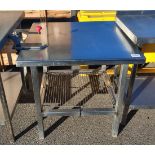 Stainless steel work table with Bonzer can opener - Table dimensions: W 800 x D 800 x H 790mm