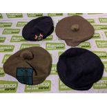 220x British Forces berets - mixed types - mixed sizes