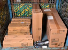 19x printer ink cartridges, 2x waste cartridges and 1x belt cleaner - HP and Xerox