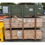 3x Land Rover RWMIK+ rear axle assemblies in wooden storage crate