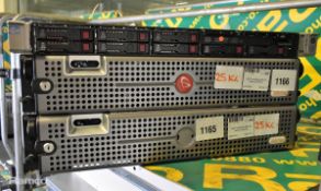 HP ProLiant DL360p Gen8 server rack, 2x Dell PowerEdge 2950 2U rackmount servers
