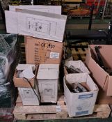 14x Assorted stage lights with fittings, filters and spare lenses