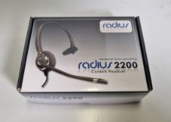 19x Radius 2200 corded headsets - W 200 x D 140 x H 60mm - 1.2kg