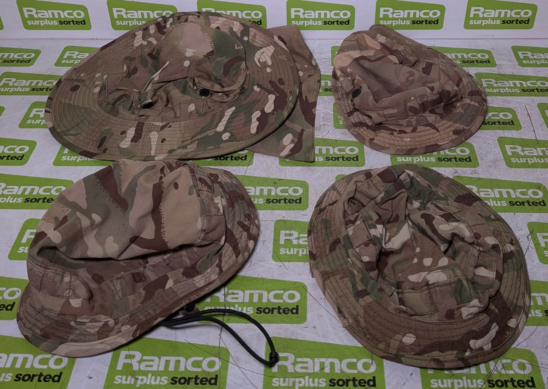 100x British Army MTP mixed hats - cold weather, tropical and combat - mixed sizes