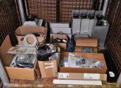 Collection of electronic and hardware components - 5x industrial power supply units and more