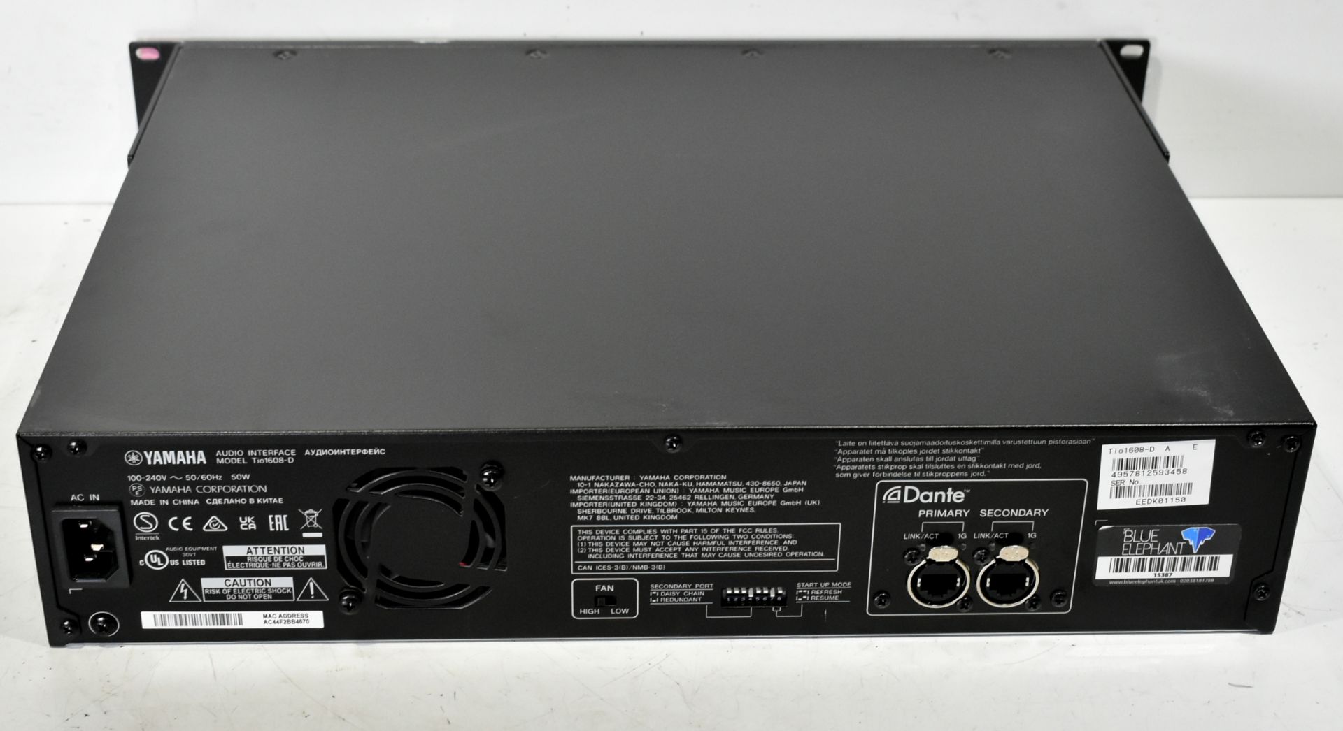 Yamaha Tio1608-D Dante-equipped I/O rack with 16 microphone/line inputs and 8 line outputs - Image 4 of 5