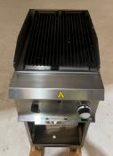 Hobart HEPLG74A lava rock chargrill - serial number 1245550 - gas - grade B - used for demo purposes