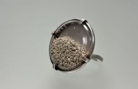 An Ann Demeulemeester silver Mena Medallion ring stamped to side: d. x 2.5cm L 16.5g