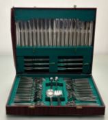 A 1960s-70s Noritake Eros pattern stainless steel suite of flatware for twelve place settings to