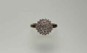 A 9ct gold diamond cluster ring O/P 3.10g