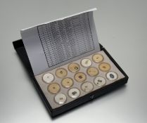A case containing a collection of fifteen perspex cases containing a collection of cut Sapphires,