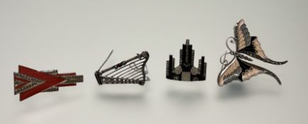 A collection of white metal and silver jewellery to include a Caerhine Popesco paste set and