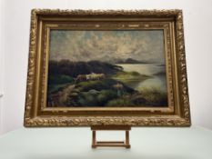 A pair of works attributed to John Bucknell Russell (Scottish 1819-1893), Highland Lake scene with