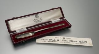 A Hamilton & Inches of Edinburgh, Sheffield silver replica Georgian marrow scoop high ball & long