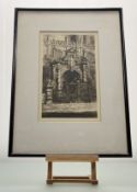 William Monk (1863-19370), An Untitled Architectural English Building Gateway, etching, published