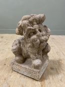 A hand-carved granite Chinese kylin/ Fu dog sculpture, probably 18th century, with carved face and