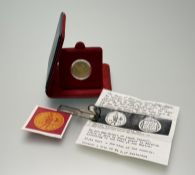 A Netherlands 1985 proof gold Ducat 983 standard: d. x 2.1cm 3.494g in original case