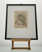 William Waker (Contemporary School) pair of etchings, one depicting a Female Nude figure in a forest