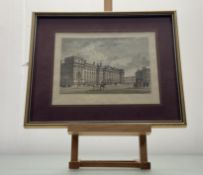 A collection of five various engravings comprising, Trinity College, coloured after, in a glazed