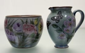 A Chelsea Pottery Wild Flower plant pot design by Patience Hill (h-16cm w-18cm) together with a
