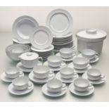 A Royal Copenhagen Fajance Blue Line pattern part dinner service, designed by Grethe Meyer