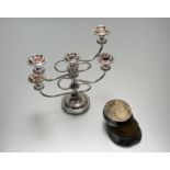 a Victorian epns mounted Queen Mab hoof desk paperweight with engraved name and date 1892: h. x 7.