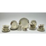 A Burleigh Ware Art Deco tea service, decorated in the "Fragrance" pattern in the "Zenith" shape
