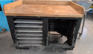 Wooden Pastry Table with Trays and Rack