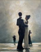 Manner of Jack Vettriano, oil on canvas - dancers, 58cm x 47cm, in gilt frame