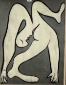English School, lithographic print, Acrobat, unsigned, 77 x 56cm, glazed frame