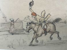 Attributed to Randolph Caldecott (1846-1886) ink and watercolour illustration from 'The Fox jumps ov