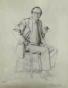 Richard Stone and Eric Morecambe signed and autographed lithograph - Pencil sketch for Portrait of E