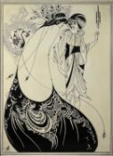Aubrey Beardsley (1872-1898) print - The Peacock Skirt, Athena Reproductions, framed and glazed