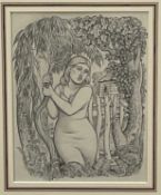 Norman Neasom (1915-2010) pencil on paper - Lady Chatterley, signed, inscribed with title on reverse